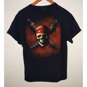 Authentic Pirates Of Caribbean Curse of the Black Pearl Shirt Medium M Disney
